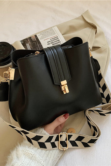 Wide Shoulder Strap Diagonal Bag