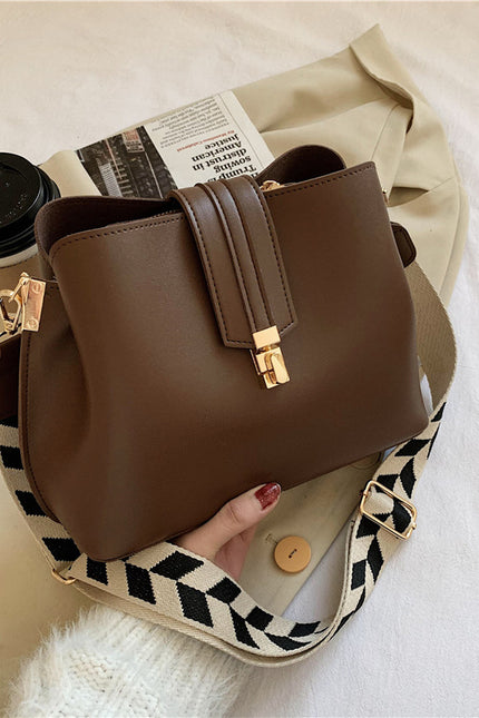 Wide Shoulder Strap Diagonal Bag