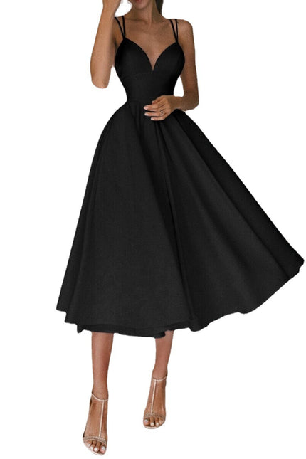 V-neck A-Line Long Dresses