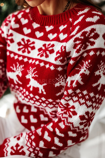 Christmas Elk Long Sleeve Knitted Sweater