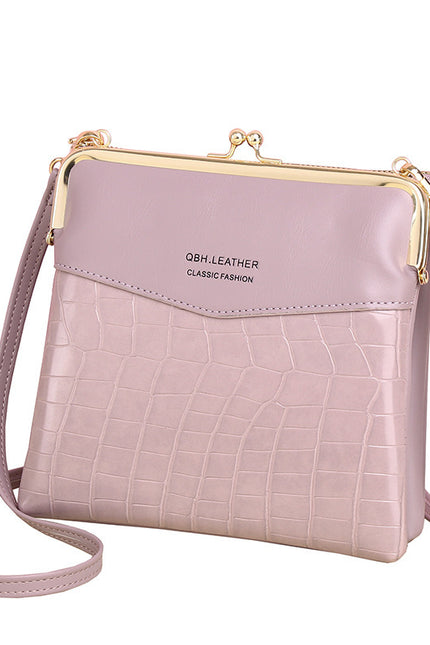 Lock Shoulder Alligator Pattern Crossbody Bag