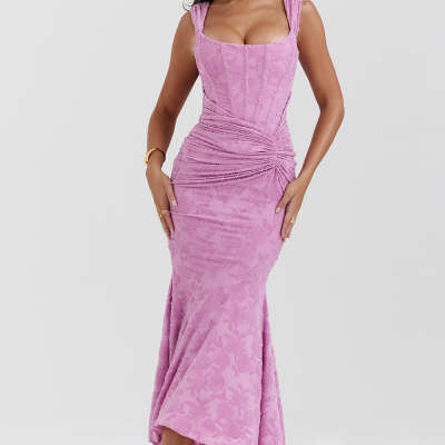 Off-shoulder Backless  Dress