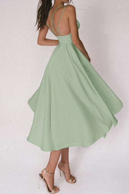 V-neck A-Line Long Dresses
