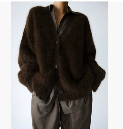Loose V-neck Button Cardigan