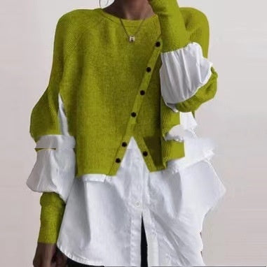 Long Sleeve Knitted Multi-color Shirt