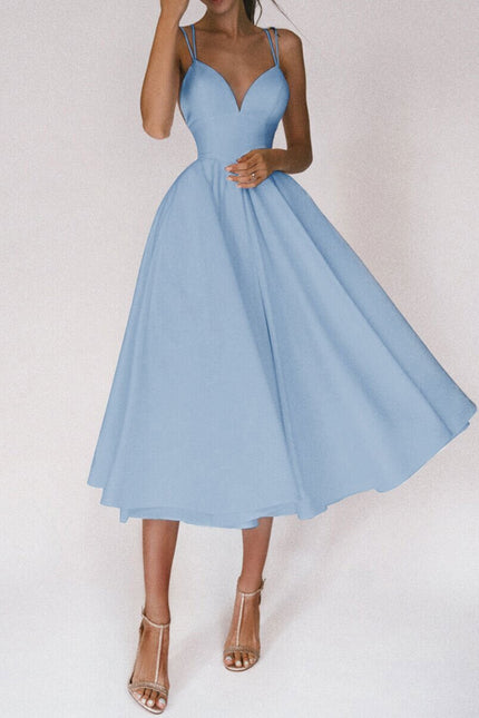 V-neck A-Line Long Dresses