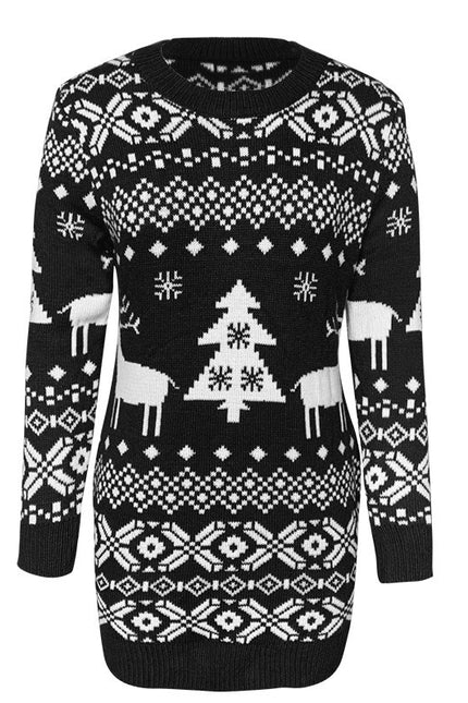 Christmas Elk Long Sleeve Knitted Sweater