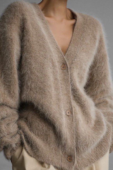 Loose V-neck Button Cardigan