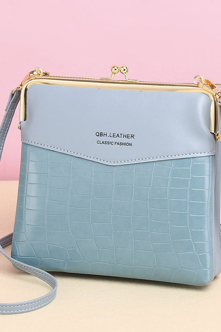 Lock Shoulder Alligator Pattern Crossbody Bag