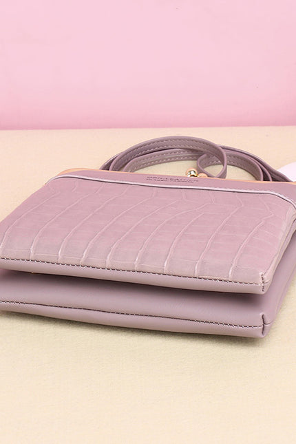 Lock Shoulder Alligator Pattern Crossbody Bag