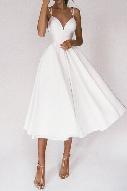 V-neck A-Line Long Dresses
