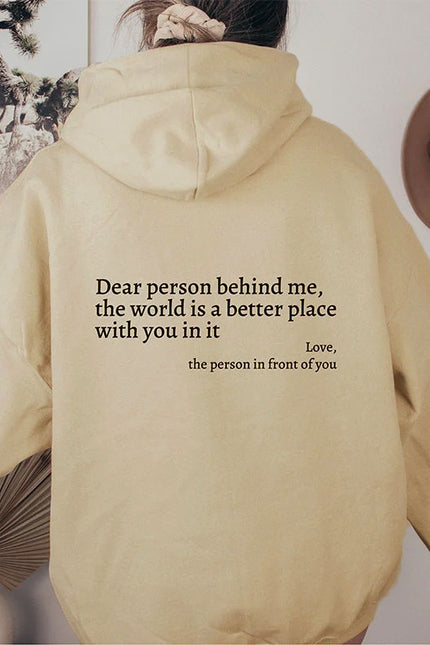 Dear Person Behind Me Unisex Trendy Hoodies