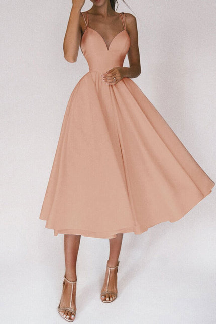 V-neck A-Line Long Dresses