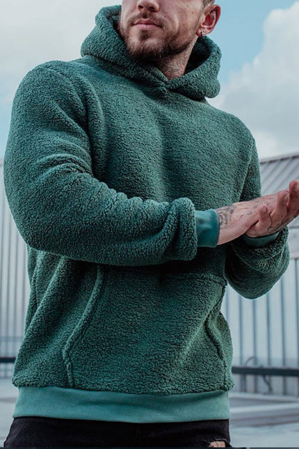 Men's Plush Hoodies With Big Pocket