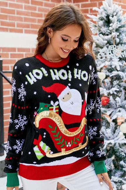 Christmas knited Sweaters With Santa Claus Patterns