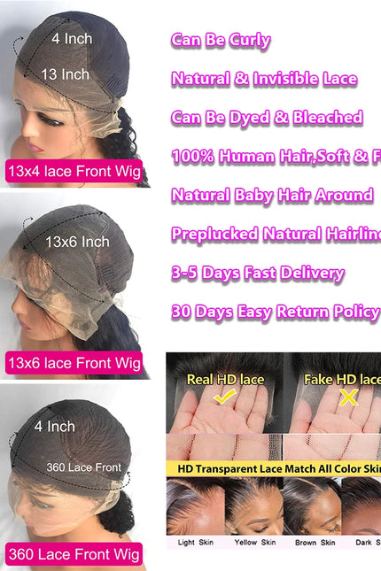 Luxury Brazilian Body Wave Wig – 360 Lace Frontal, Glueless & Natural Baby Hair