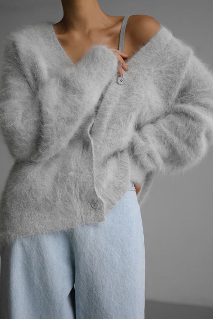 Loose V-neck Button Cardigan
