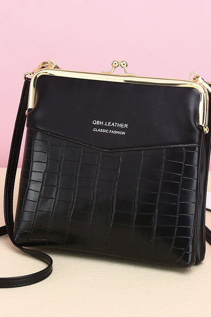 Lock Shoulder Alligator Pattern Crossbody Bag