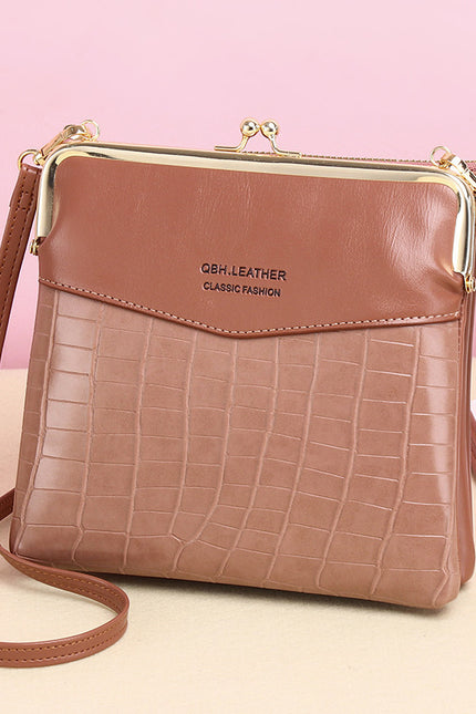 Lock Shoulder Alligator Pattern Crossbody Bag