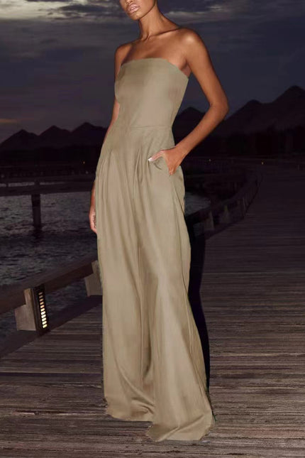 Backless Loose Tube-top Jumpsuit