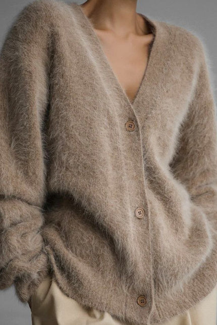 Loose V-neck Button Cardigan