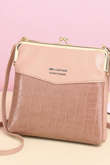 Lock Shoulder Alligator Pattern Crossbody Bag