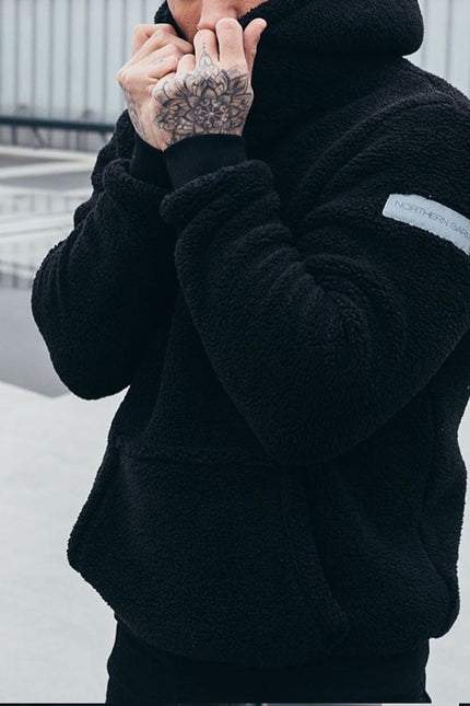 Men's Plush Hoodies With Big Pocket