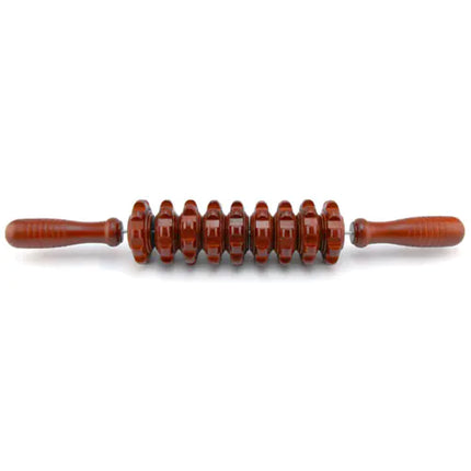 Wooden Back Massager with 9 Rollers for Full Body