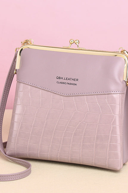 Lock Shoulder Alligator Pattern Crossbody Bag
