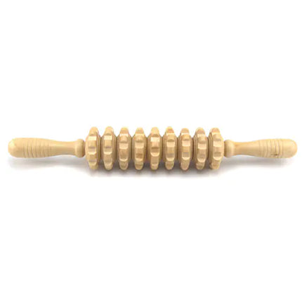 Wooden Back Massager with 9 Rollers for Full Body