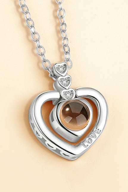 I love you 100 languages love memory necklace