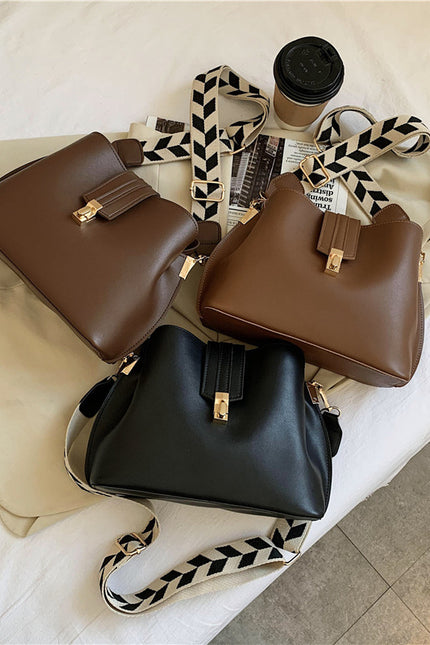 Wide Shoulder Strap Diagonal Bag