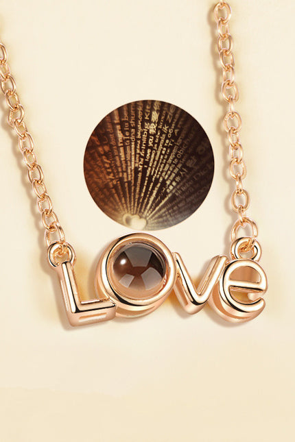 I love you 100 languages love memory necklace