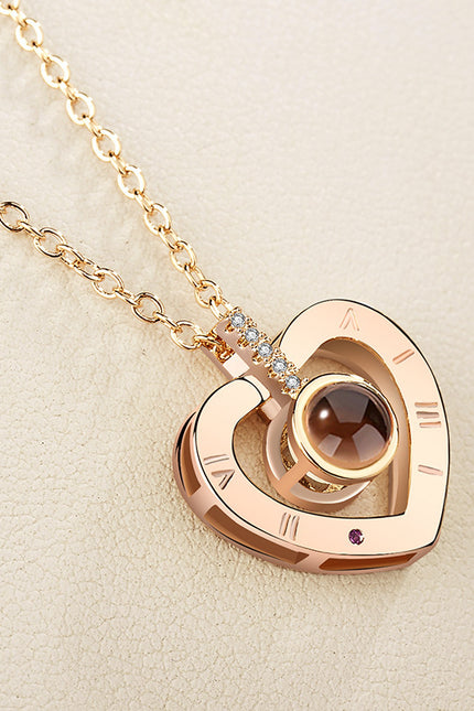 I love you 100 languages love memory necklace