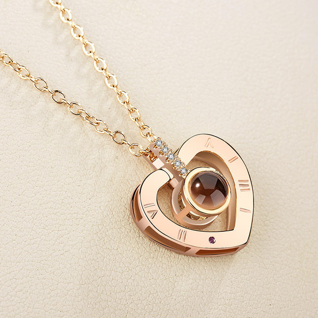 I love you 100 languages love memory necklace