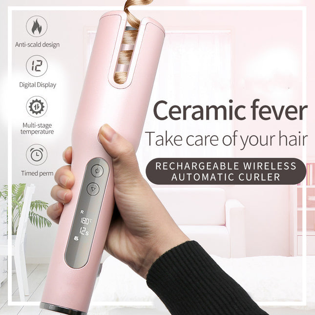 Wireless Automatic Curler USB  LCD Screen Ceramic fever