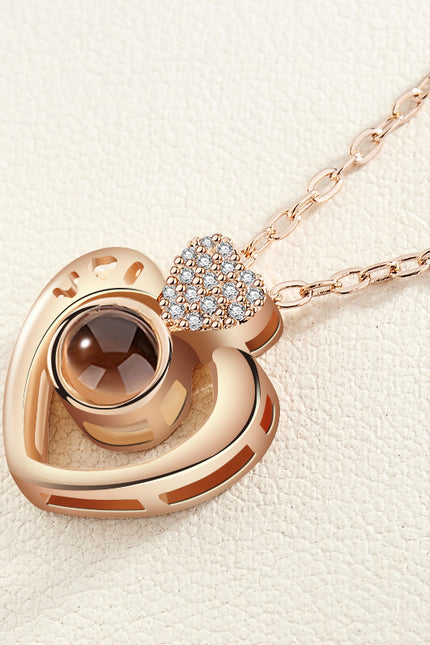 I love you 100 languages love memory necklace