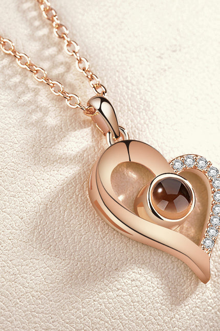 I love you 100 languages love memory necklace