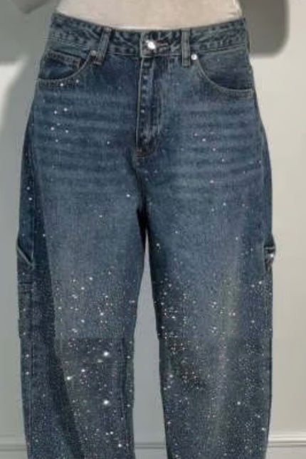 Shiny Big Straight Jeans