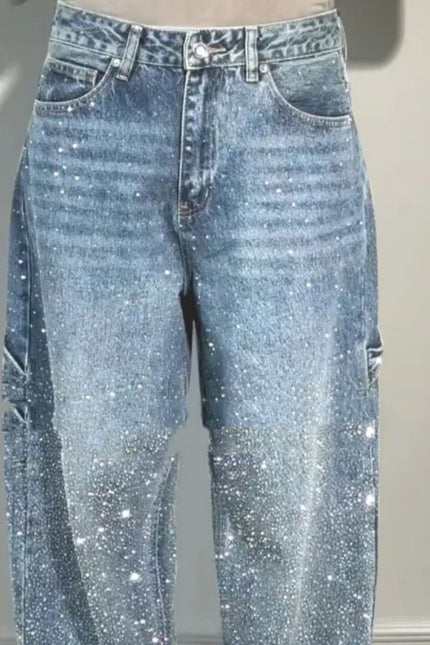 Shiny Big Straight Jeans