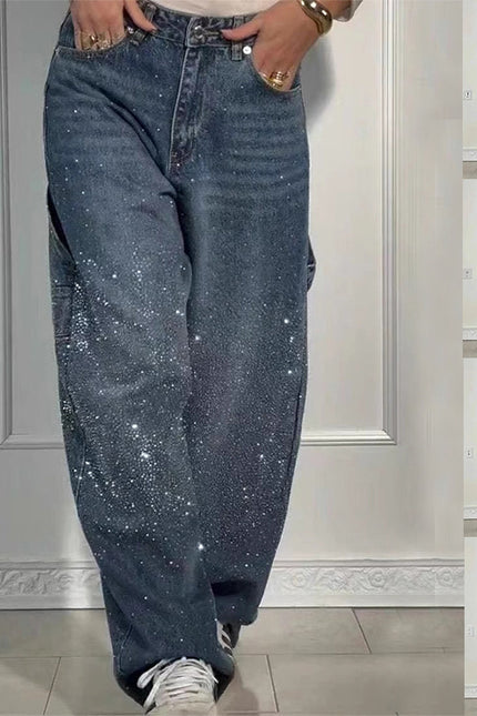 Shiny Big Straight Jeans