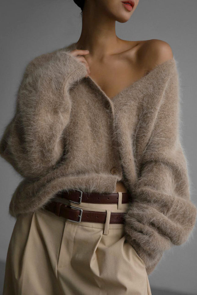 Loose V-neck Button Cardigan
