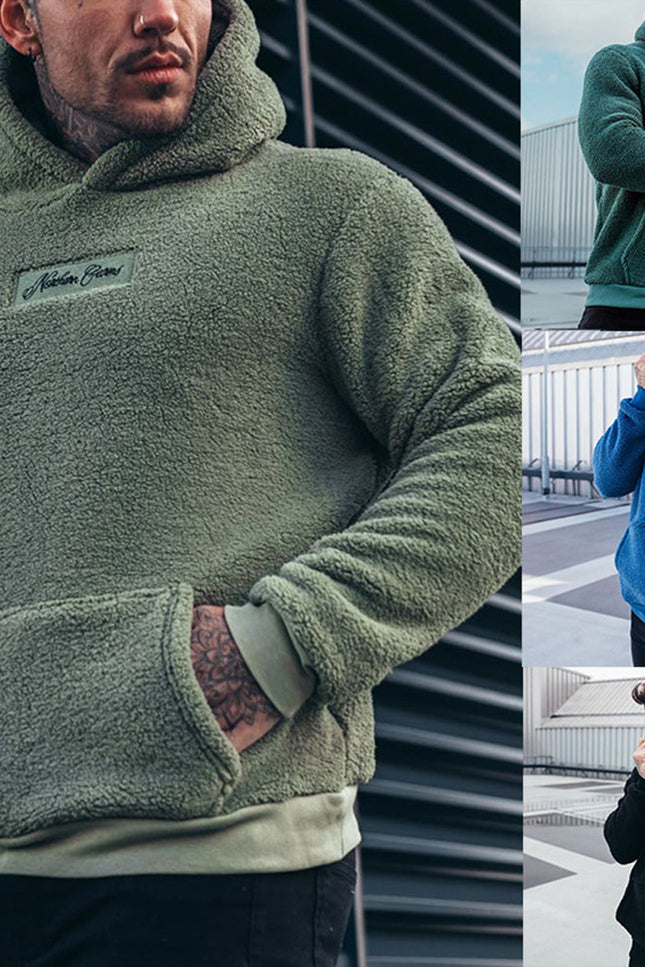 Men's Plush Hoodies With Big Pocket