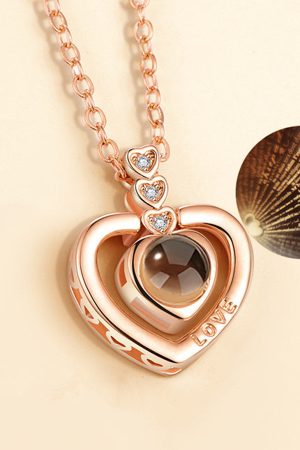 I love you 100 languages love memory necklace