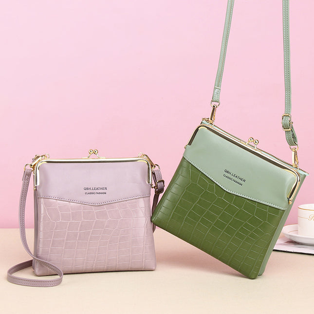 Lock Shoulder Alligator Pattern Crossbody Bag
