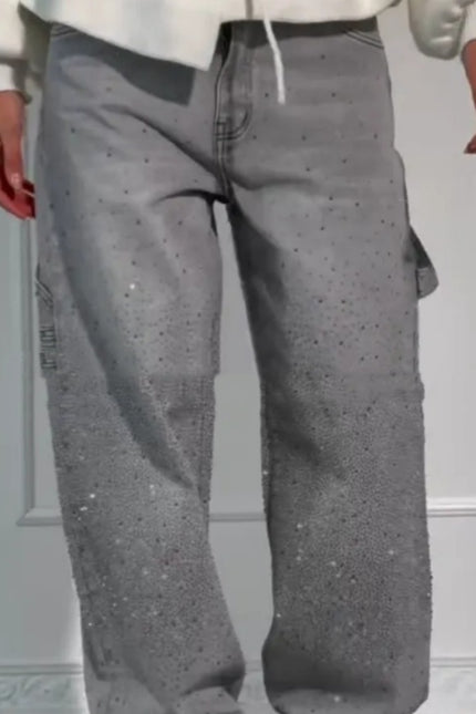 Shiny Big Straight Jeans