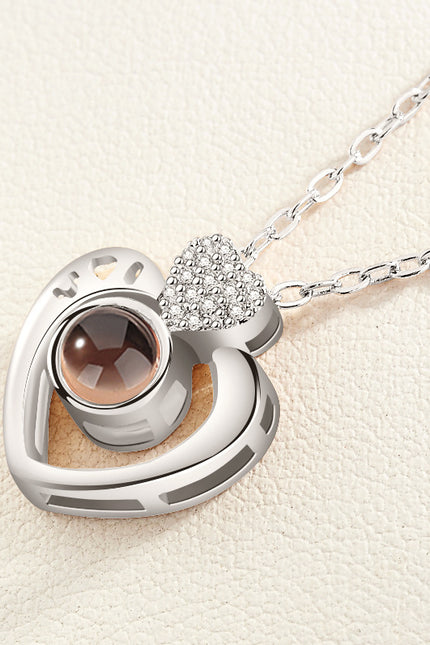 I love you 100 languages love memory necklace