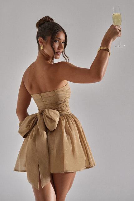 Tube Top Lace Dress With Back Bow-knot