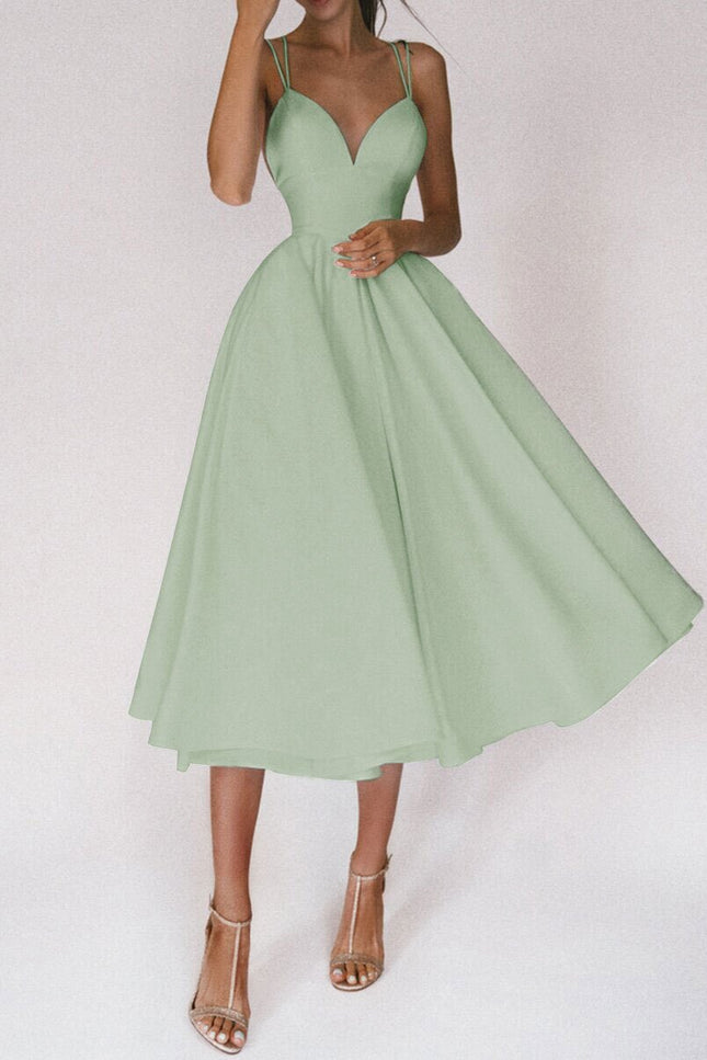 V-neck A-Line Long Dresses