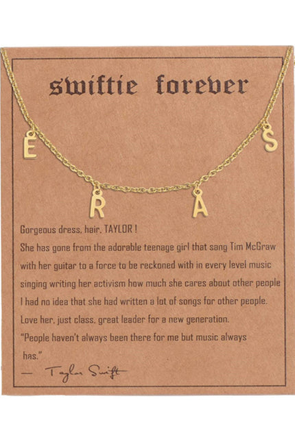 Golden letter pendant clavicle chain